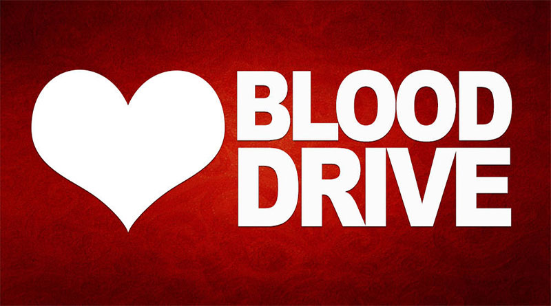 A heart with the words blood drive