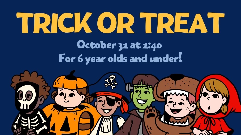 Trick or Treat Oct 31 1:40shows kids dressed up